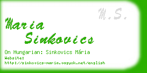 maria sinkovics business card